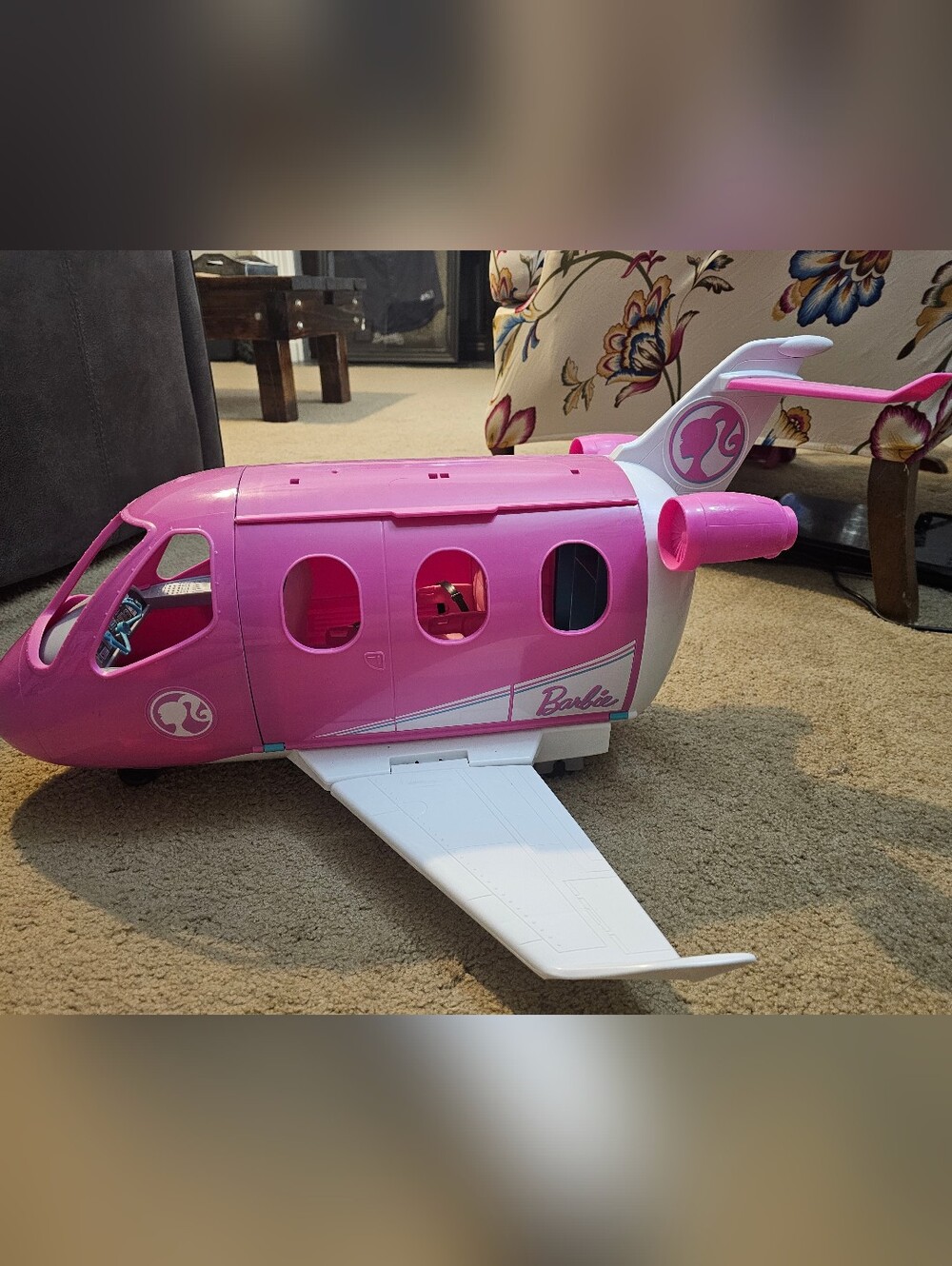 Barbie Pink and White Play Jet Plane